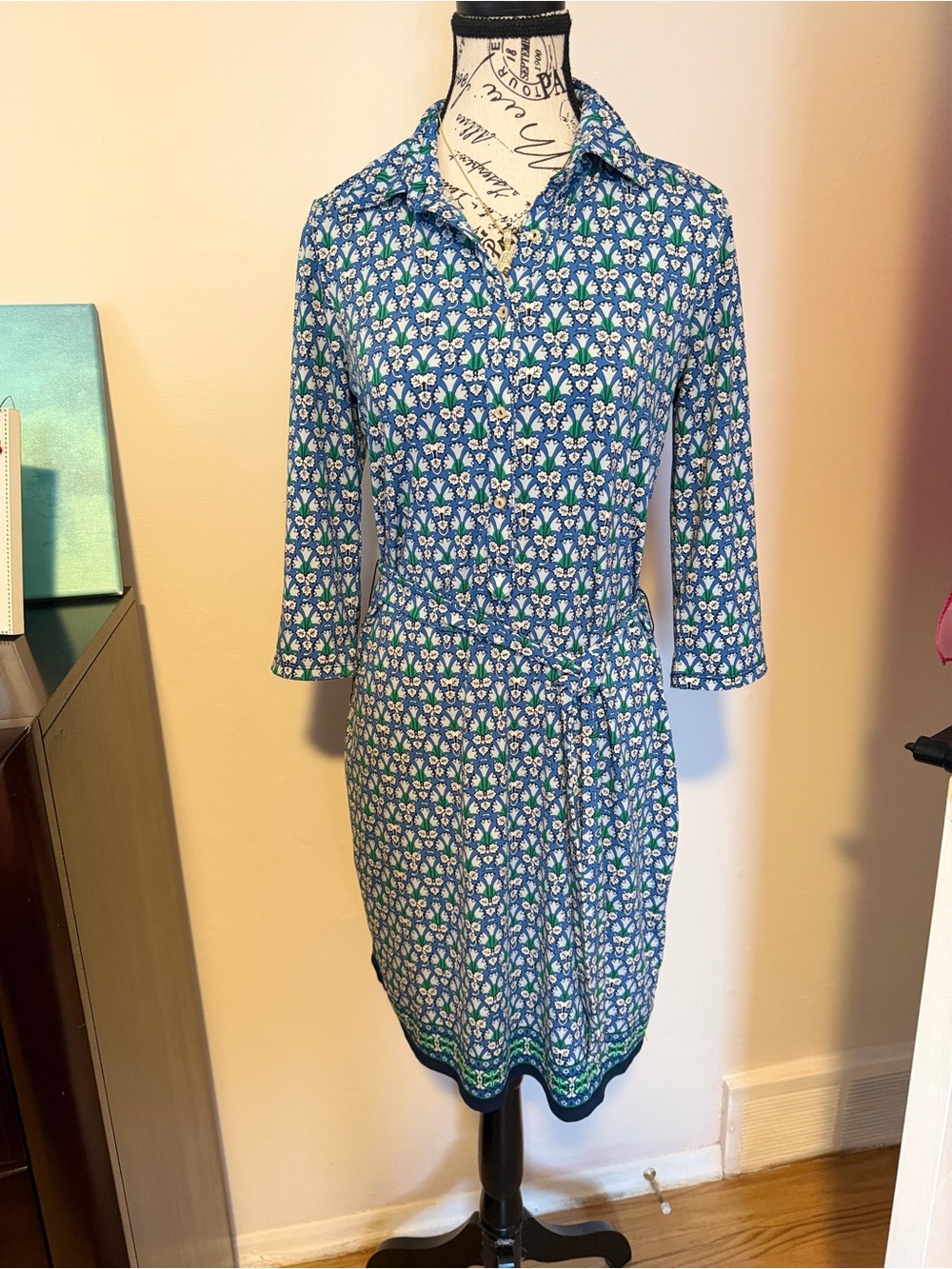 Max Studio Easy Wear Dress Wrinkle free great for business or travel 3/4 sleeve
